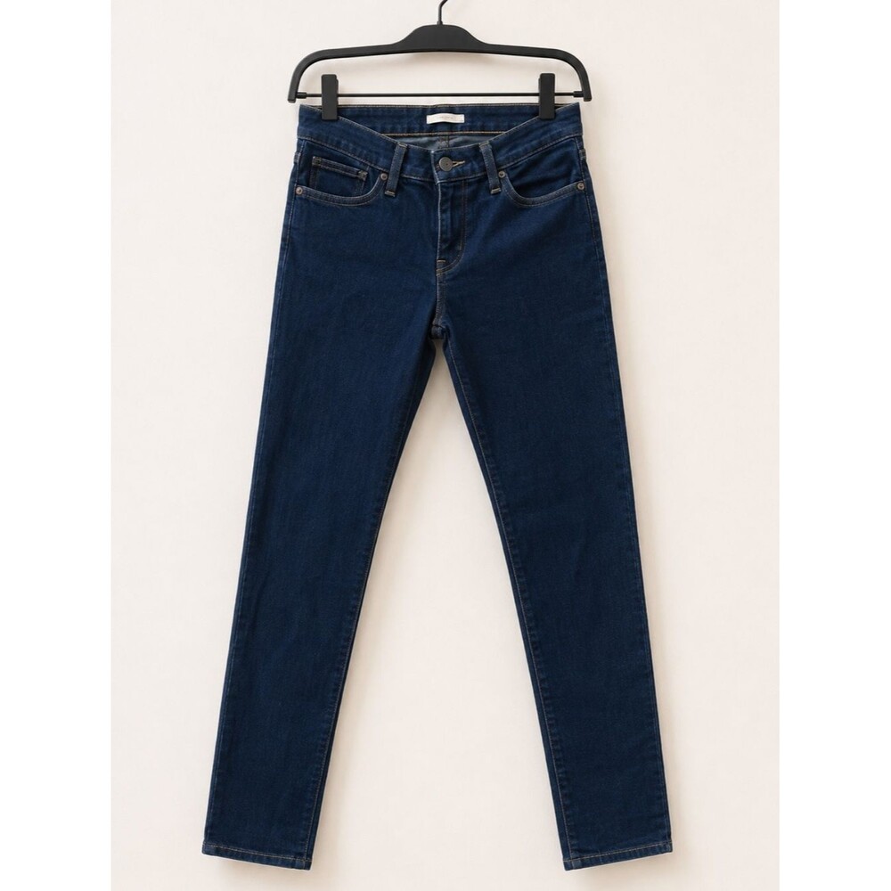 Levi’s 711 Skinny Jeans Womens 28 Dark Wash Mid Rise Stretch Denim Indigo Blue